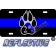 Thin Blue Line 2* Paw Tilted Line Reflective Metal License Plate