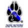 Thin Blue Line 2* Ass to Risk K-9 Paw Tilted Line Reflective Decal