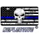 Punisher Thin Blue Line Distressed Tactical Flag Forward Facing Reflective Metal License Plate