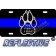 Thin Blue Line You Fight I Bite Paw Reflective Metal License Plate