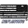 Thin Gray Line Distressed Tactical Flag Reverse Facing Reflective Metal License Plate