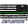 Thin Green Line Distressed Tactical Flag Reverse Facing Reflective Metal License Plate