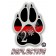 Thin Red Line 2* Ass to Risk K-9 Paw Straight Line Reflective Decal