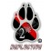 Thin Red Line 2* Ass to Risk K-9 Paw Tilted Line Reflective Decal