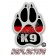 Thin Thin Red Line K-9 Paw K-9 Reflective Decal Line K-9 Paw K-9 Reflective Decal