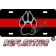 Thin Red Line Paw Reflective Metal License Plate