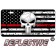 Punisher Thin Red Line Distressed Tactical Flag Forward Facing Reflective Metal License Plate