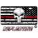 Punisher Thin Red Line Distressed Tactical Flag Reverse Facing License Plate