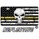 Punisher Thin Yellow Line Distressed Tactical Flag Forward Facing Plate