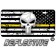 Punisher Thin Yellow Line Distressed Tactical Flag Reverse Facing License Plate
